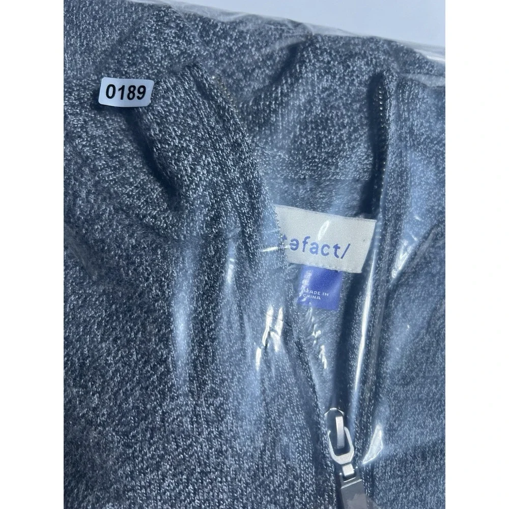 Artifact Gray Merino Wool Knit 1/4 Zip Mock Neck Pullover Sweater Men's Large